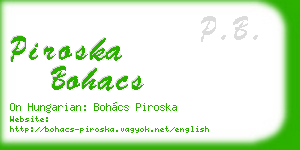 piroska bohacs business card
